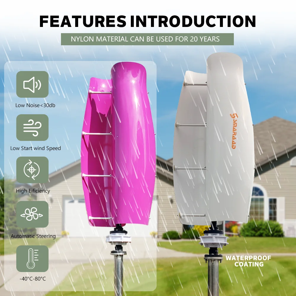 Imagem -06 - Smaraad Suspensão Magnética Vertical Sistema de Turbina Eólica Usina 2000w com Mppt Carga Híbrido Controlador Baixo Rpm