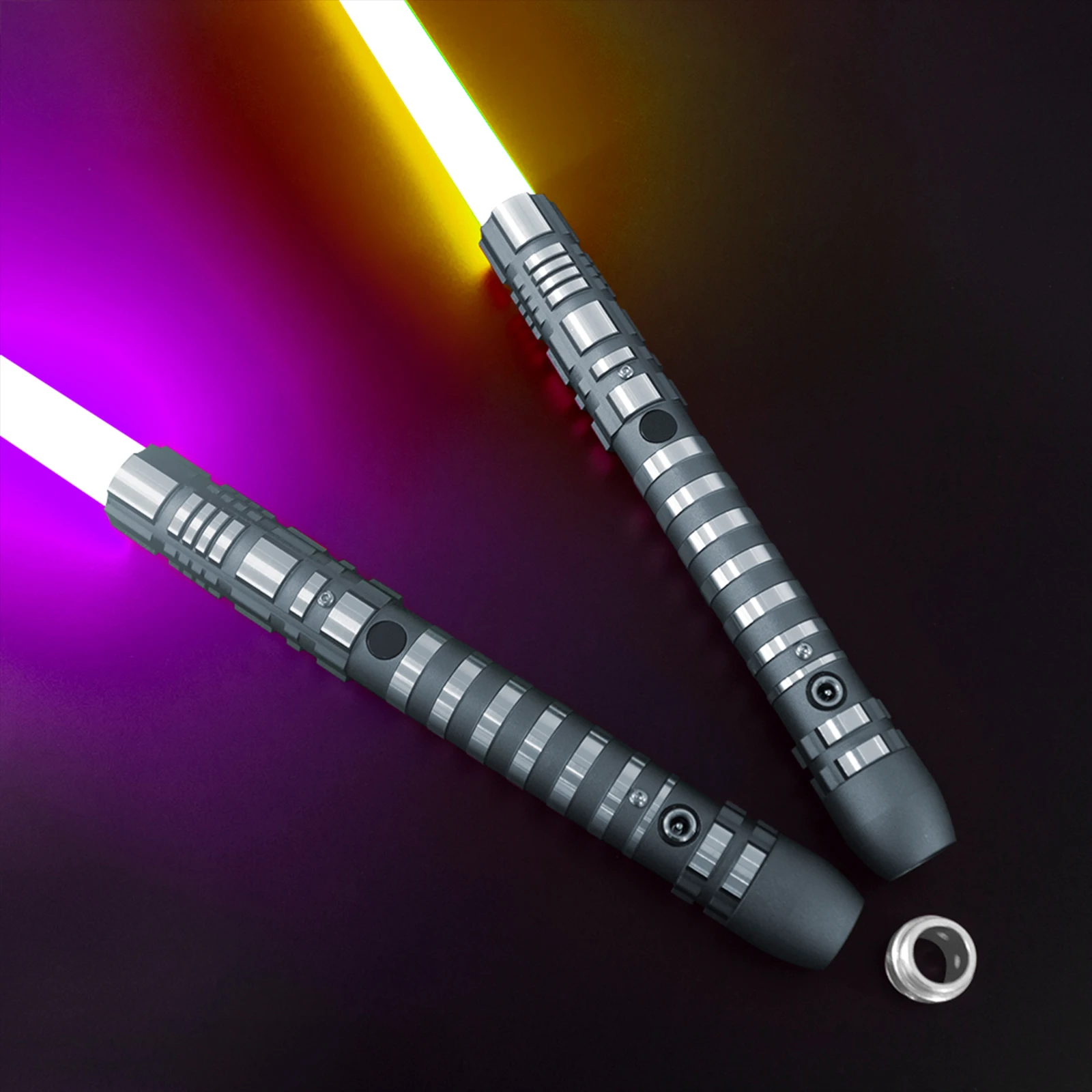 PHS Duel Metal Lightsaber 39 بوصة-RGB 16 لونًا و4 أوضاع صوت مع تأثيرات صدمية لعيد ميلاد الأولاد والكبار #2