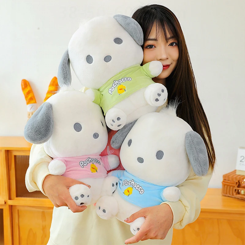 Kawaii moletom com capuz pachadog brinquedo de pelúcia boneca grande bonito cão travesseiro crianças aniversário presente de natal para crianças plushie animal de pelúcia