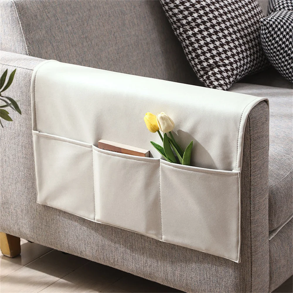 Sofa Storage Hang Bag Polyester Anti-Cat Scratch Sofa Cover Sofa Side Storage Organizer Tv Remote Control Hanging Holder Pockets