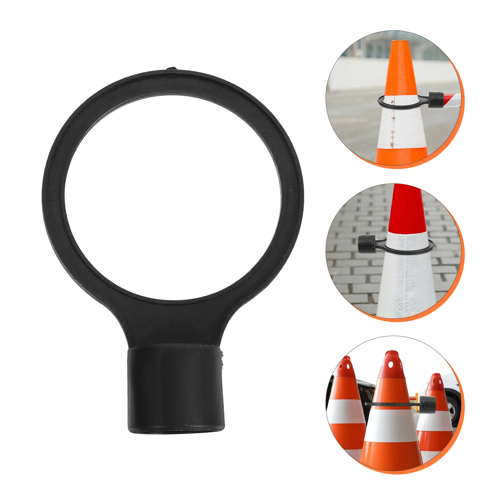 6pcs Flexible Plastic Traffic Cone Connectors Replacement Safety Barrier Pole Rings For Sports Training And Crowd Control