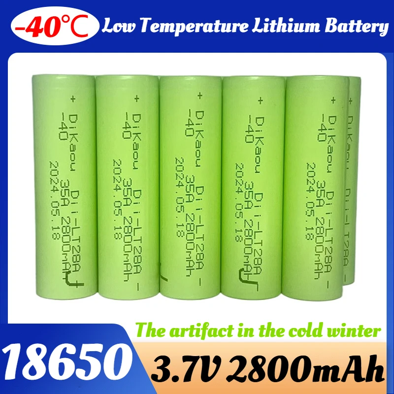 New 18650 Battery -40°C Low Temperature Battery 3.7V 2800mAh for Scooters Power Tools Model Aircraft Energy Storage Power Supply