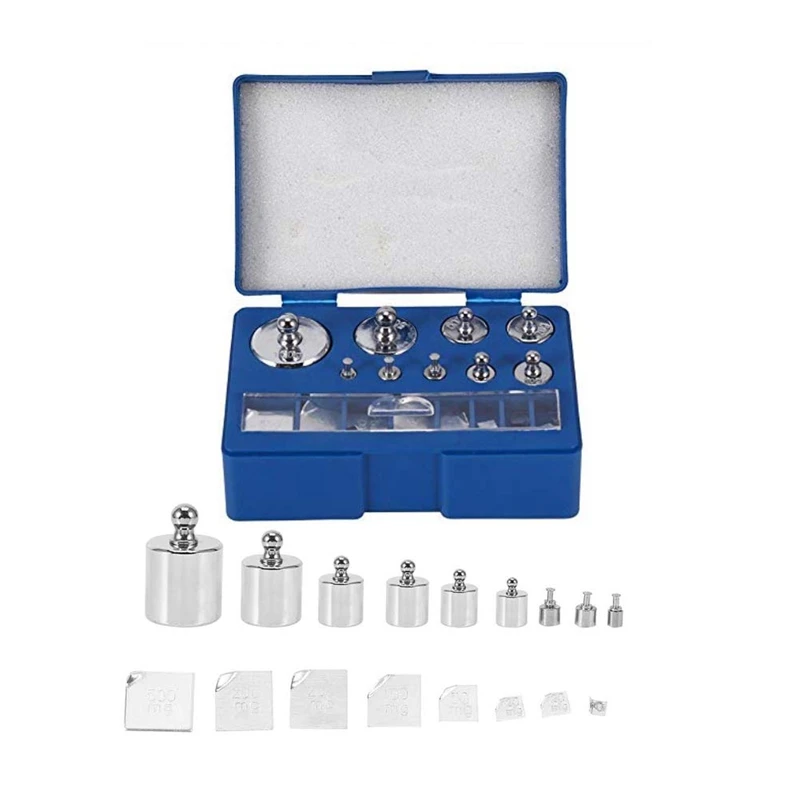 HOT SALE 17 Pcs Calibration Weights Set, 10Mg-100G Grams Weights Calibration, Precision Steel Calibration Weight Kit