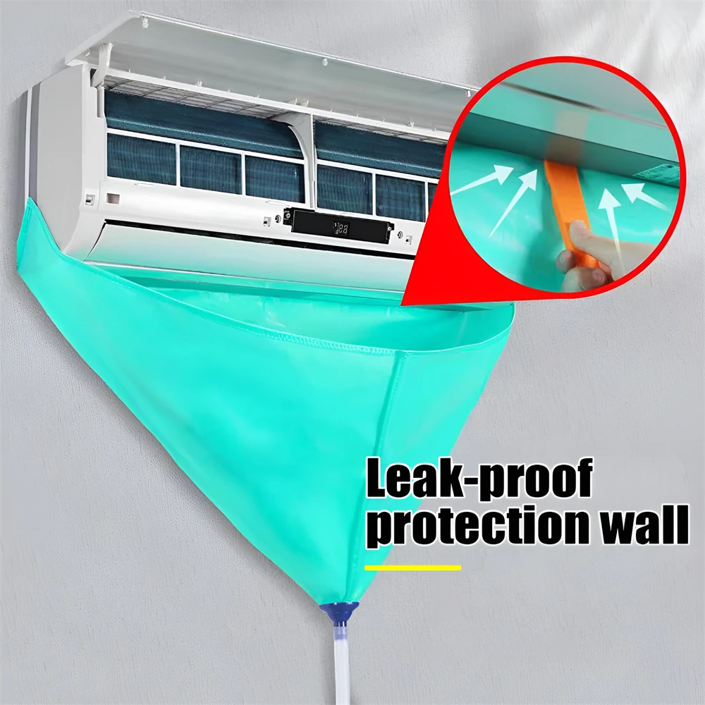 1/6/8pcs Air Conditioner Cleaning Bag Kit Leak-proof Conditioning Cover with Drain Water Pipe Full Set Dust Elimination Tools