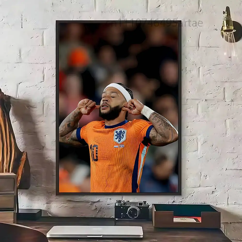 Dutch M-Memphis Depay Nummer10van Oranje  Poster HD home decor sticky wall waterproof home living room bar aesthetic decor