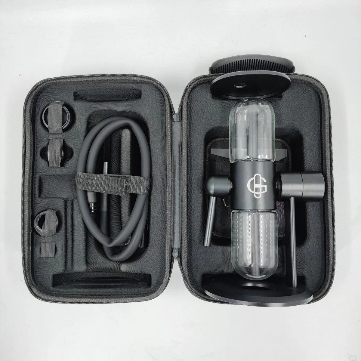 الجاذبية التدخين الأنابيب 360 درجة دوران الشيشة السفر مجموعة كاملة مع حقيبة يد محمولة الزجاج وعاء الشيشة ملحقات الدخان