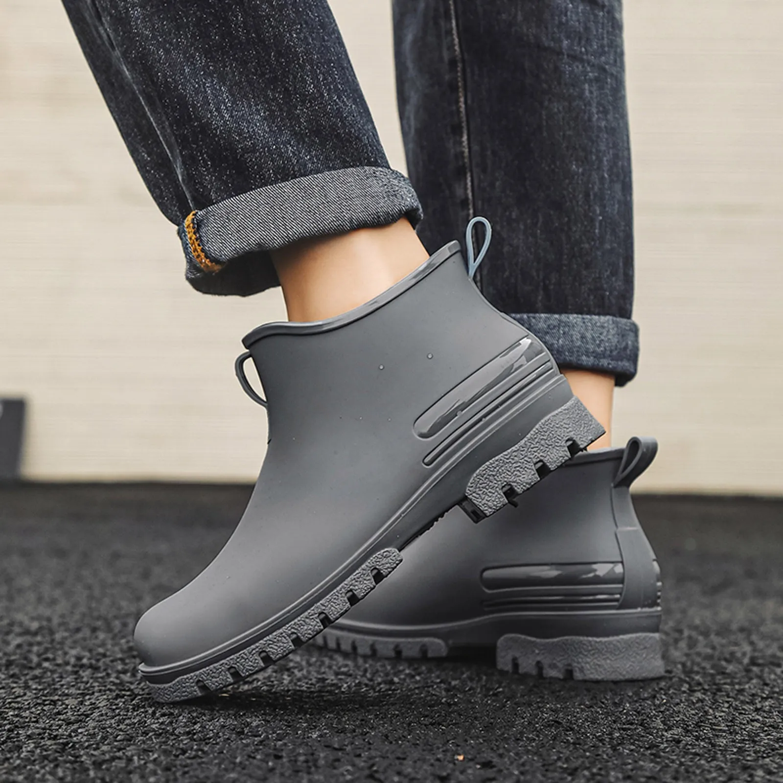 Botas de chuva da moda do casal ao ar livre impermeável resistente ao desgaste antiderrapante masculino e feminino pesca casual acampamento sapatos de borracha