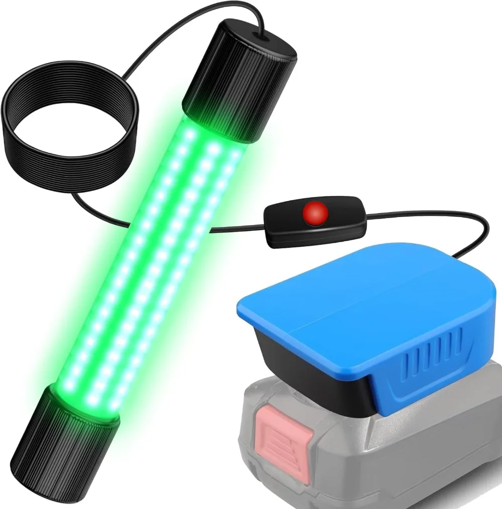 

16.4FT 13W Underwater Green Fishing Light for Bosch 18V PBA Battery Lure Bait Light Submersible Night IP68 Freshwater Saltwater
