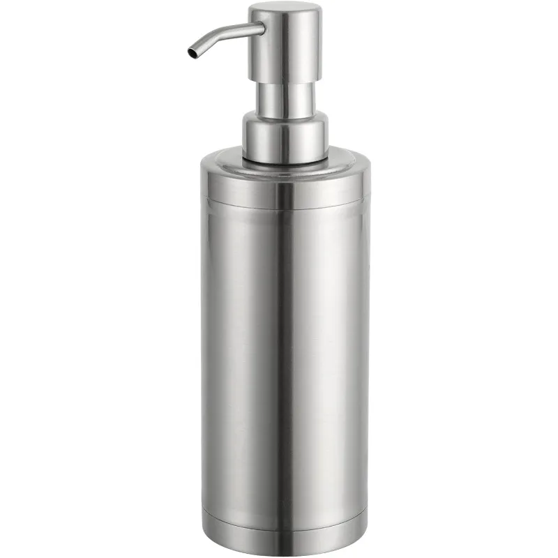 Brushed Nickel Soap Dispenser Stainless Steel Metal Pump Hand Lotion Bottle for Bathroom, Bedroom and Kitchen(300ML/10.15Ounce)