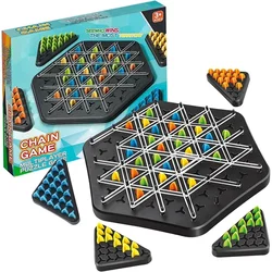 Gioco di scacchi a triangolo a catena Triggle gioco con elastico gioco interattivo educativo Set da battaglia per regalo per feste in famiglia