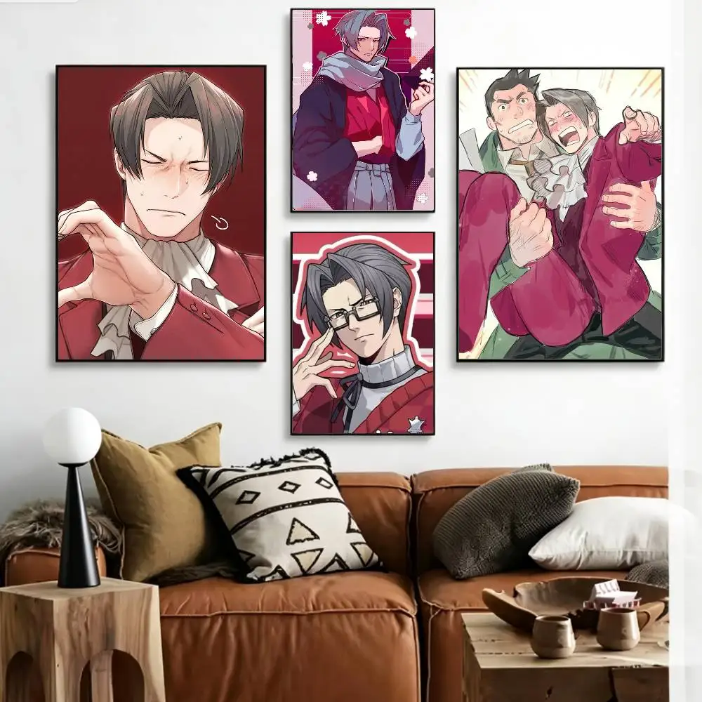 

COOL A-Ace Attorney Miles Edgeworth Poster HD Self Adhesive Waterproof Wall Art Ideal for Home Office Dorm Gift