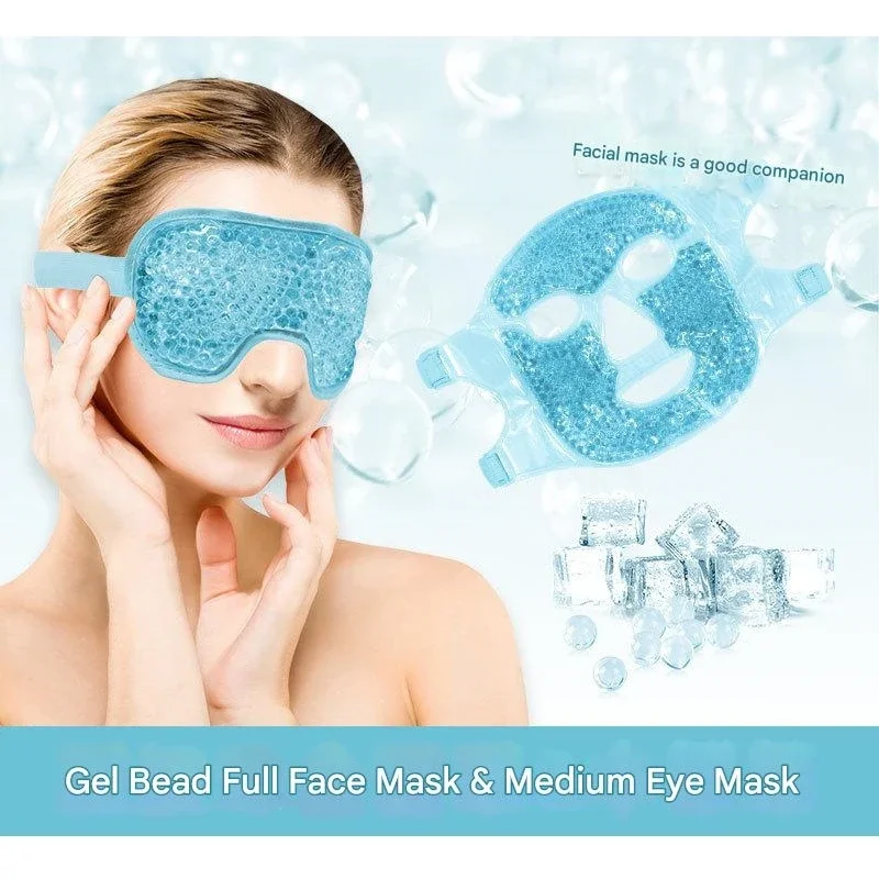 

Маски для сна двойного назначения с горячим охлаждением, гелевая маска для лица и глаз, спа-маска для лица для женщин, уменьшение объема лица, темных кругов, здравоохранение