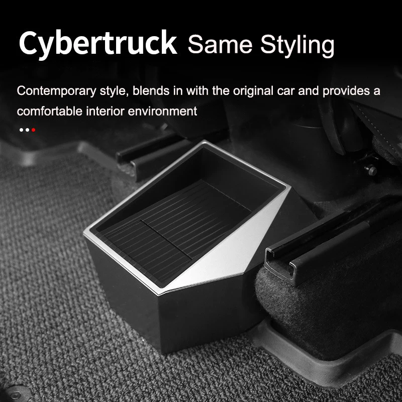 For Tesla Model Y 2021-2024 Rear Center Console Storage Box Cybertruck Styling Three Layers Organizer Box ABS Car Accessories