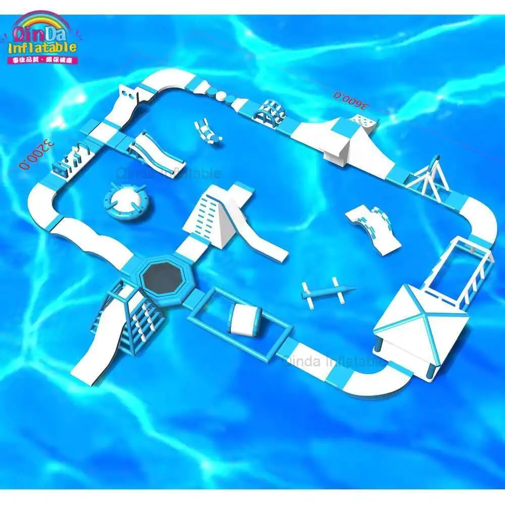 Large Adult Water Games Amusement Park Inflatable Floating Ocean Park For Entertainment