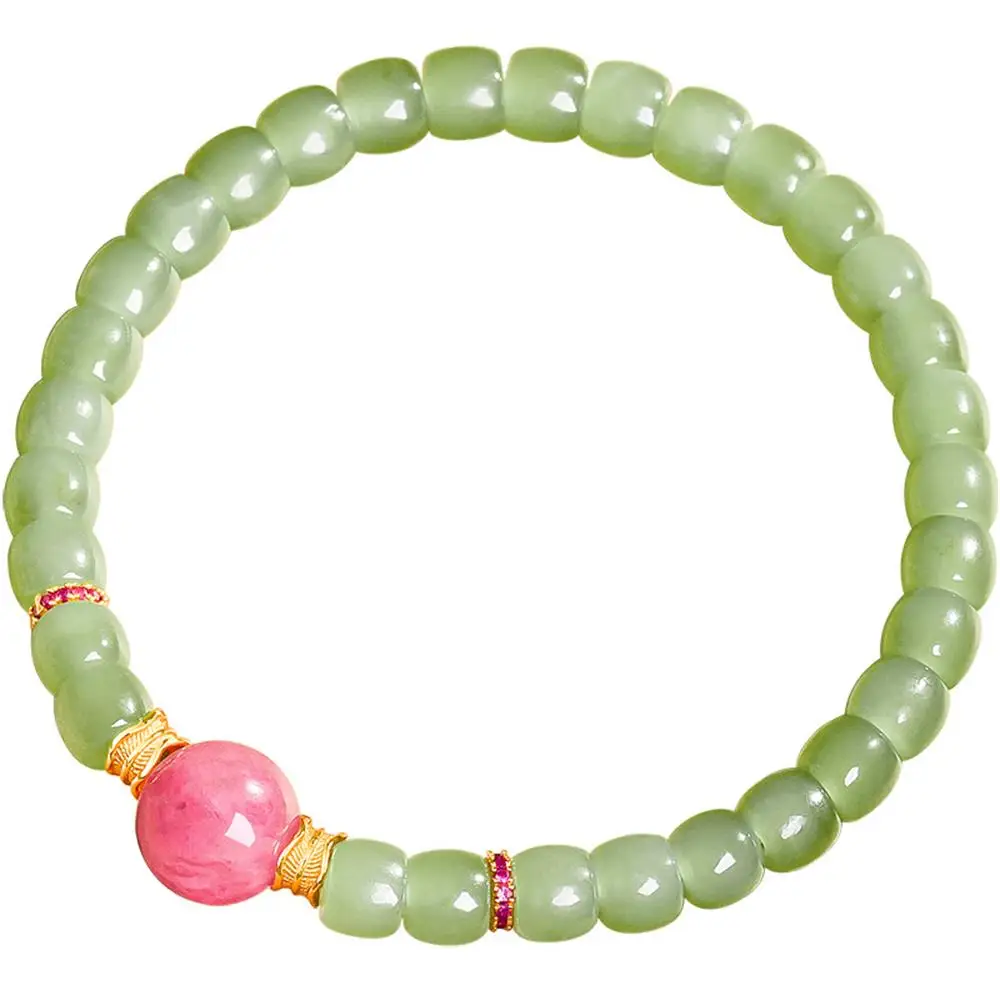 New Authentic Natural Old Material Hotan Jasper Jade Bead Bracelet Chinese High-end Gift Giving With Ancient Style Fine Jewelry