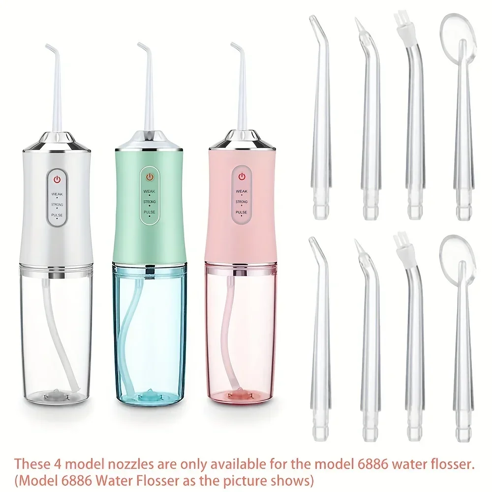 4Pack GentleCare Water Flosser Tips, Easy-to-Attach Durable Plastic Nozzles, Hygienic Replacement Set for Daily Oral Care