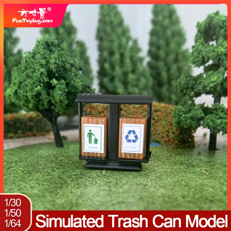 5pcs/set simulated trash can model Micro Landscape outdoor Garbage Can Small Model Trash Mini Toys Ornaments AbS