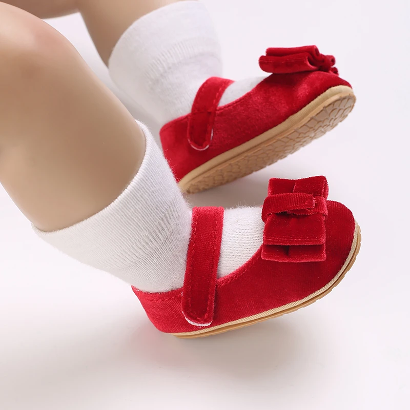 Baby Girls Mary Jane Flats with Bowknot Soft Sole Crib Non-Slip Sweet Shoes Girls Princess Shoes