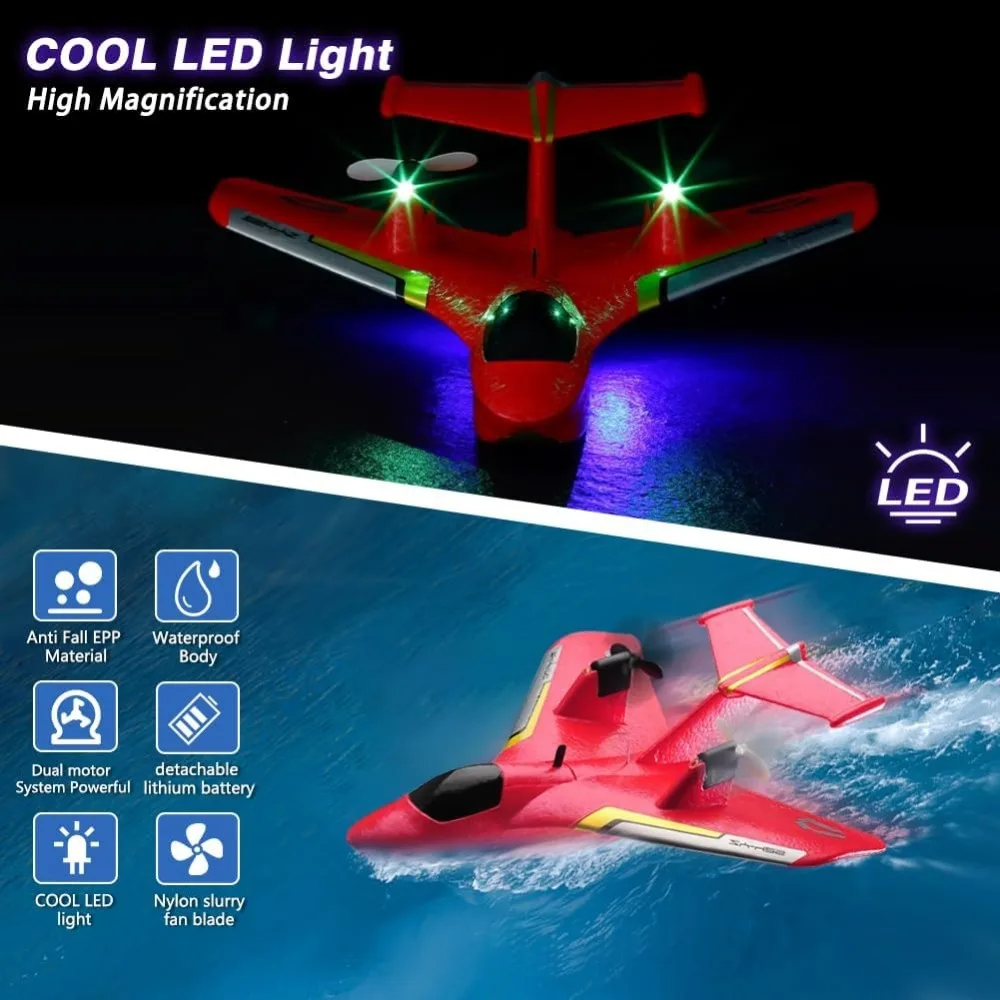 Avión RC giroscópico de 6 ejes de 2,4 GHz: juguete de combate listo para volar con tapa de agua y aire