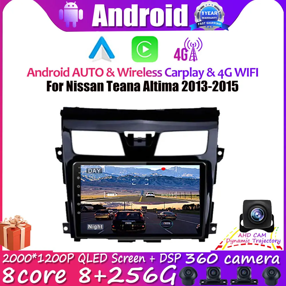 

Android 14 For Nissan Teana Altima 2013-2015 Navigation ADAS Auto 4G Lte BT RDS Carplay Multimedia DSP ISP Video WIFI Bluetooth