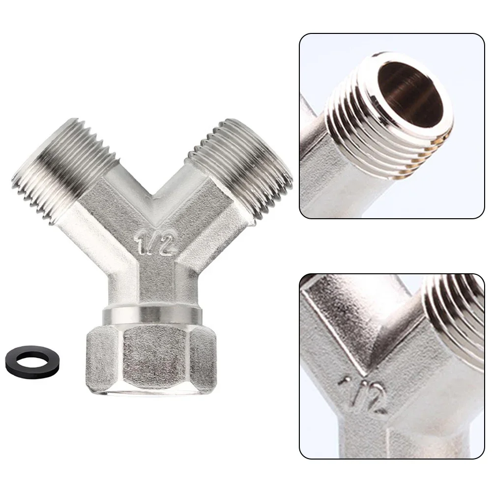 

1pc Connector Y-shaped Splitter 1/2" DN15 Brand New Corrosion Resistant High Quality Dish Washer Washing Machine