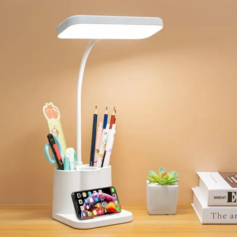 LED Desk Lamp 3-tone Light Eye Protection Night Light Desktop USB Charging Learning Dormitory Bedroom Bedside Reading Night Ligh