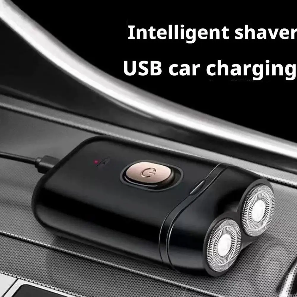 Men Rechargeable Shaving Trimmer Dual Head USB Portable Mini Electric Shaver Waterproof Travel Rotary Razor Beard Tool 2026