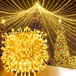 100M 200M 500M Outdoor Christmas String Lights Holiday Christmas Tree Garlands Fairy Light Decorations for Garden Wedding Decor