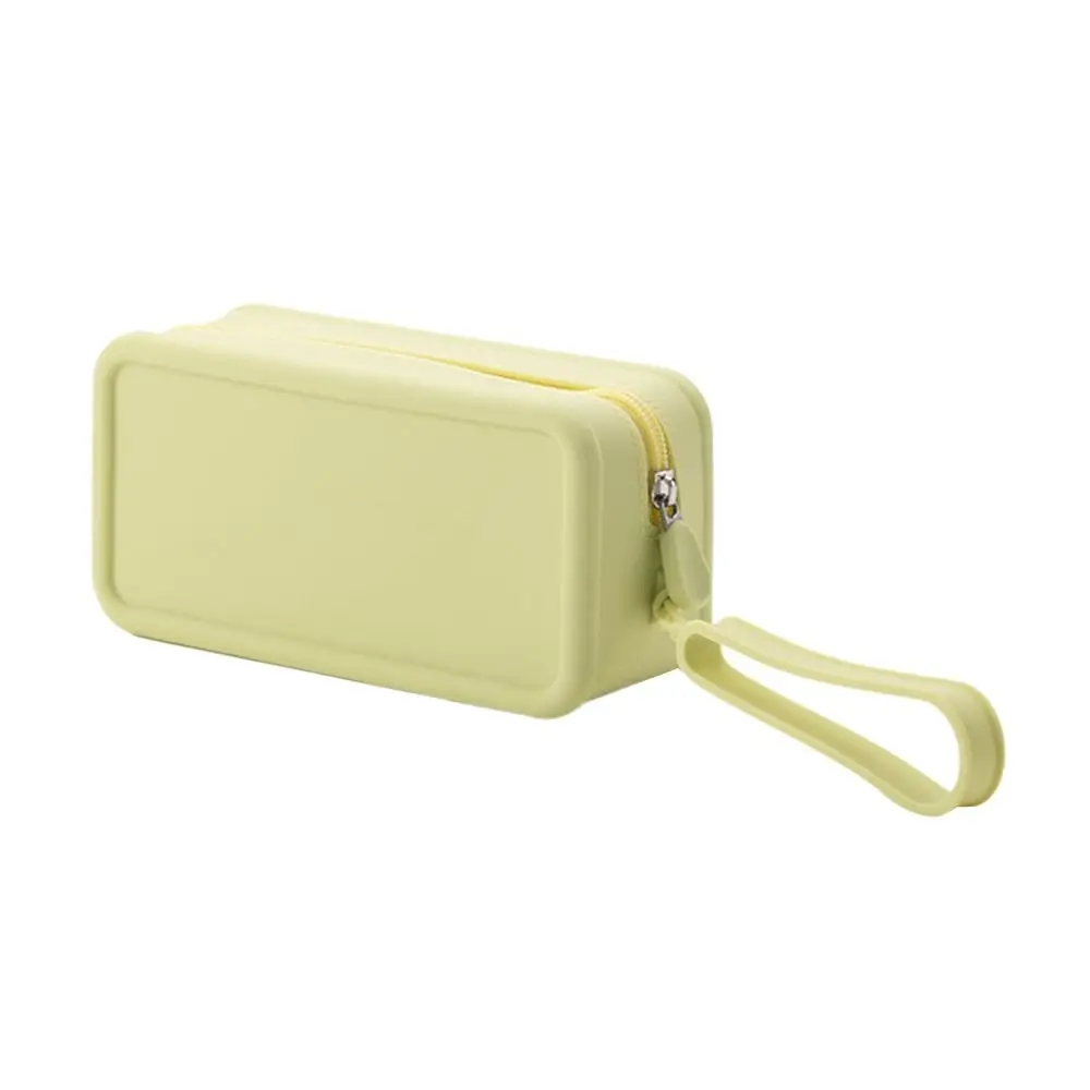 Portable Silicone Coin Purse Waterproof Zipper Travel Pouch Solid Color Large Capacity Earphone Bag Women Girls