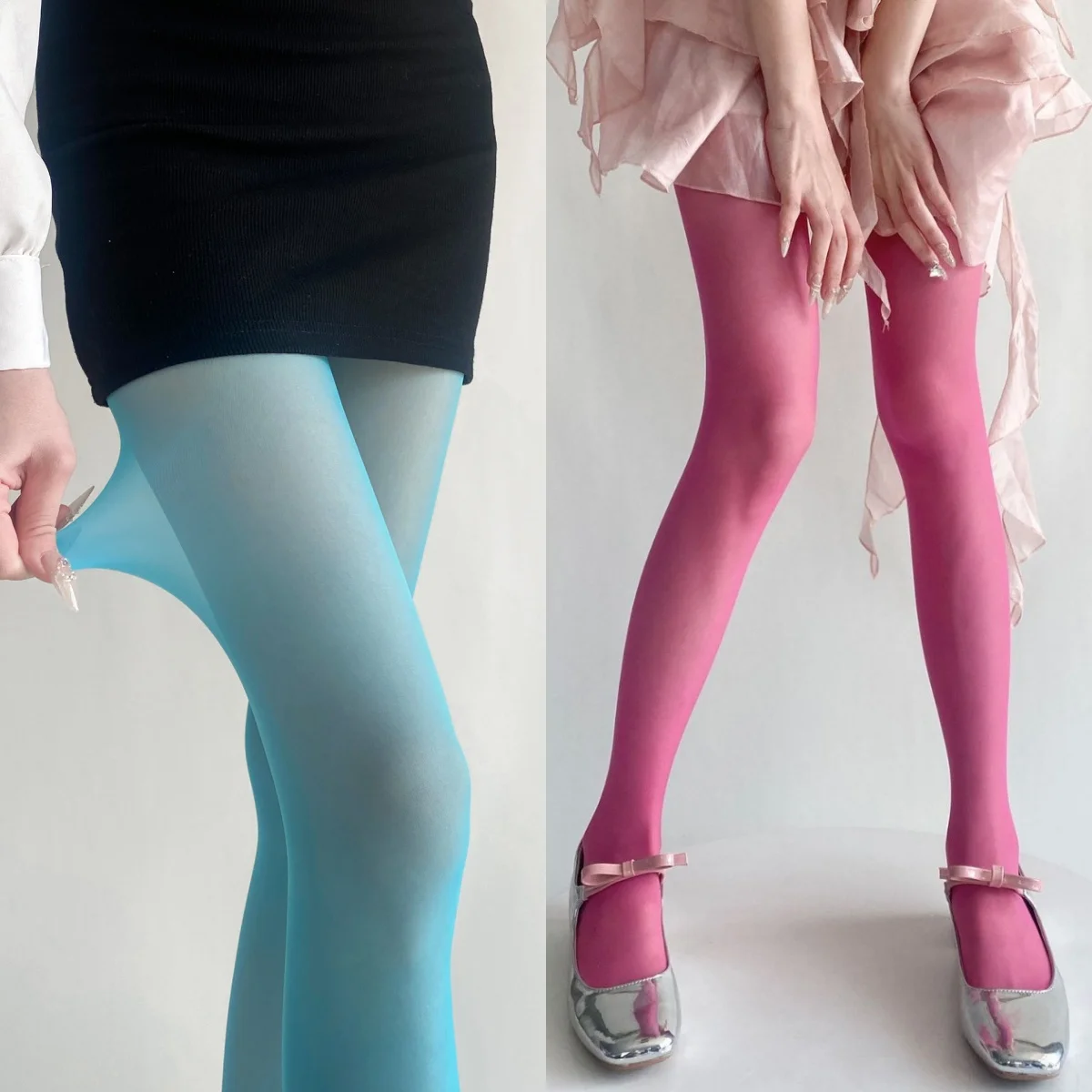 

Blue Green Ultra-thin Nylon Thigh High Stockings Pantyhoses Women Sexy Women Tights Velvet Sexy Lingeries Hosiery Body Stockings