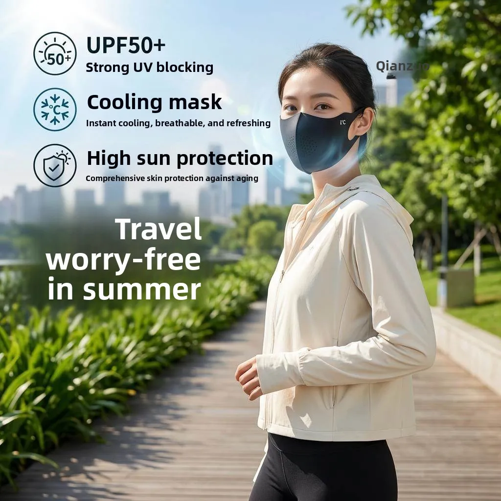 

Sun Protection Mask Cool Sensation Integrated Lightweight Breathable UV Protection Eye Corner Guard Summer Trend Small Ice Skin