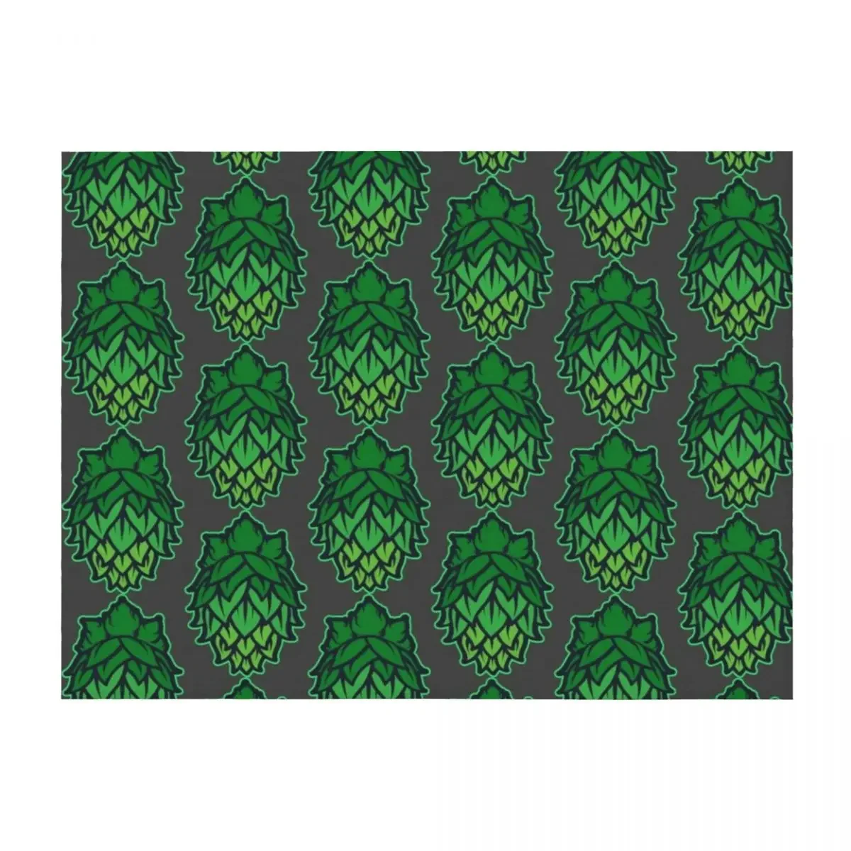 

Hops Craft Beer Illustration Throw Blanket Single Vintage Summer Plush Blankets