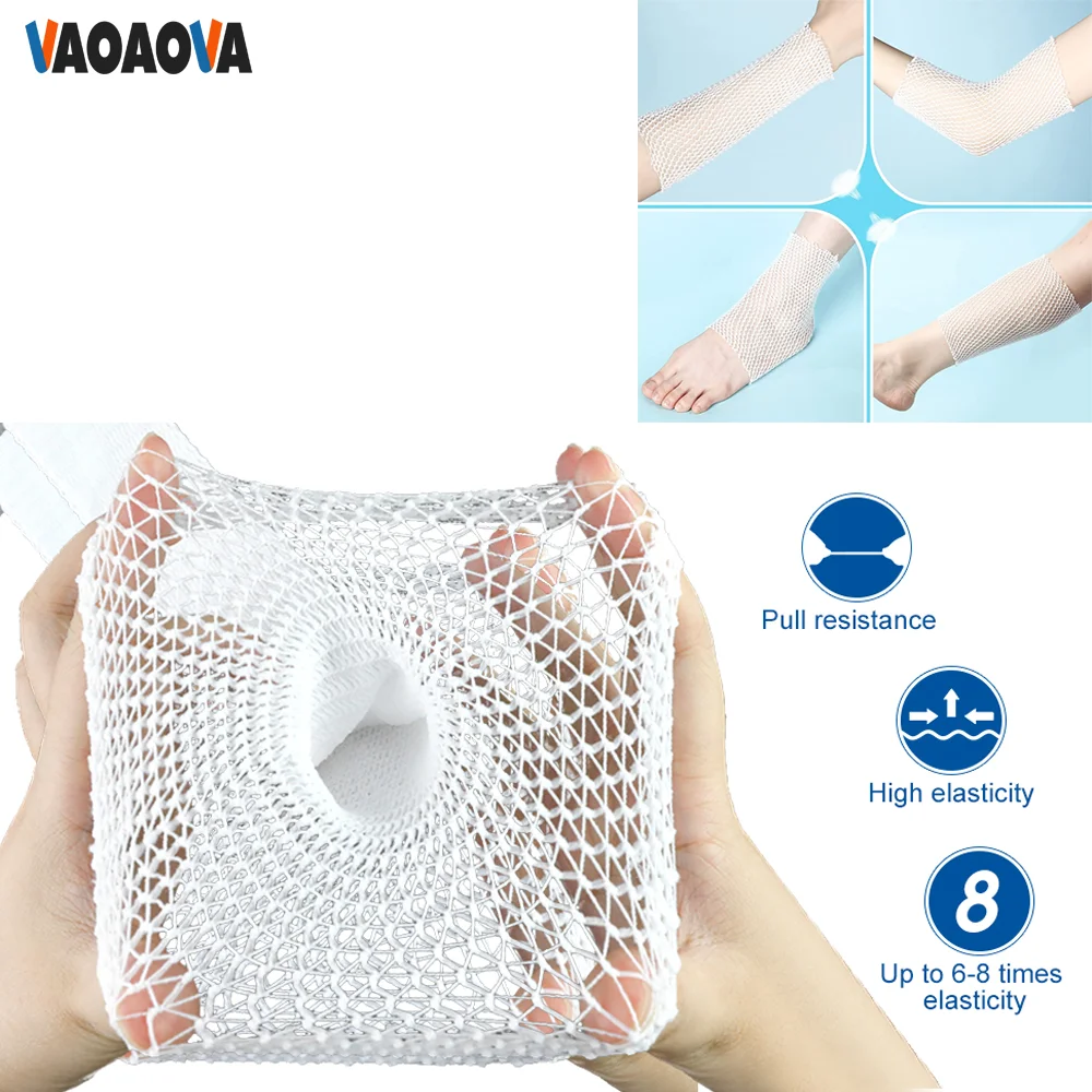 1 Roll Elastic Net Tubular Bandage Gauze Fix Breathable Bandage Retainer For Wound Dressing Adults Wrist Elbow Knee Ankle Kids