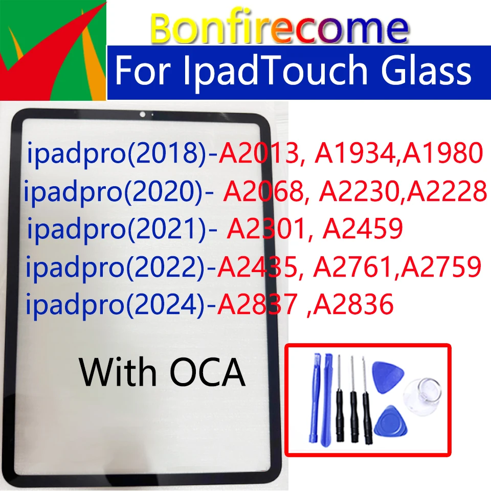 

For iPad Pro 11 Touch Screen Panel Tablet Front Outer LCD Glass Lens Replacement With OCA
