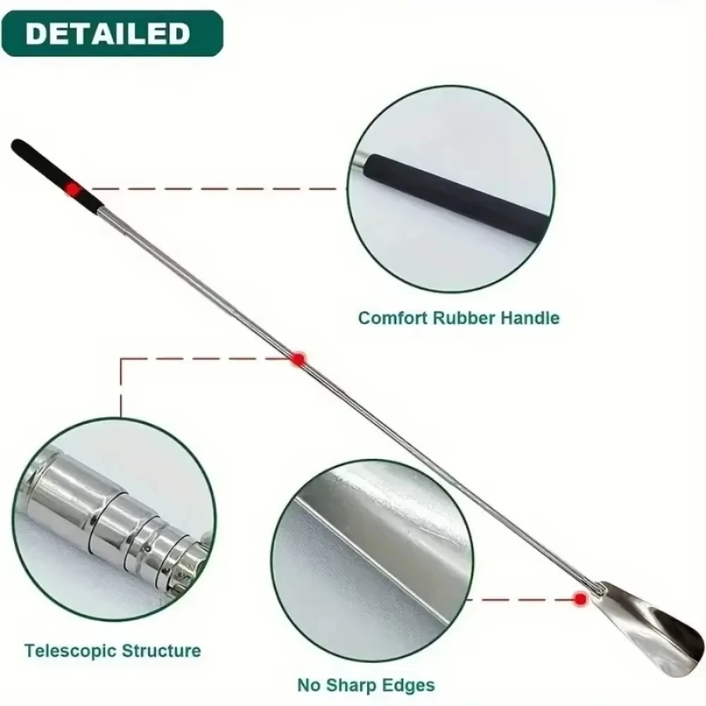 1pc Portable Stainless Steel Shoe Horn With Three Adjustable Lengths for Shoe Lifting And Wearing Shoe Accessories image 3