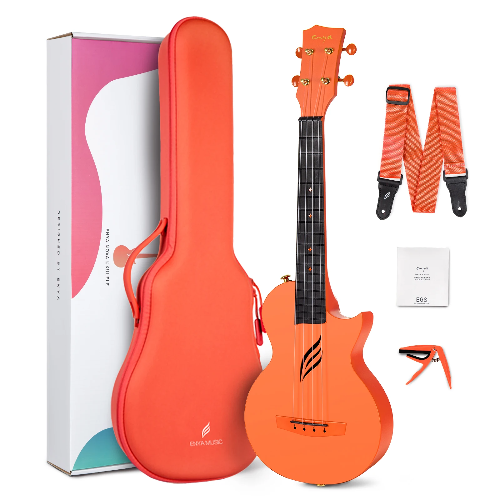 Enya NOVA U Acoustic Concert Ukulele, Carbon Fiber, Beginner Kit Enya NOVA U Acoustic Concert Ukulele, Carbon Fiber, Beginner Kit