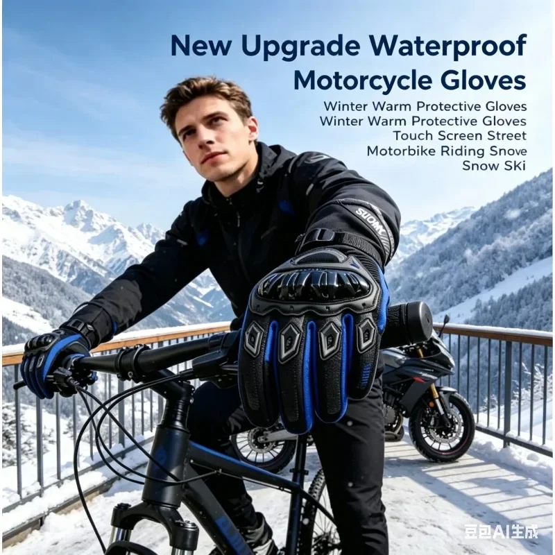 

New Design Road Motorbike Racing Gloves Windproof Thermal Full Finger Touch Screen Anti-Slip Protective Gloves