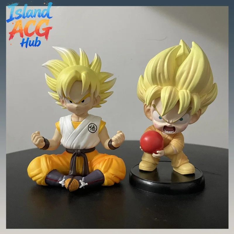 

Dragon Ball Q Version Son Goku Sitting Pose Cute PVC Figure Car Desktop Ornament Classic Anime Collectible Gift For Fans
