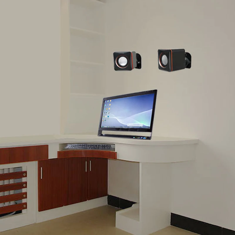 4PCS Universal Speaker Wall Mount Bracket Ceiling Stand Clamp with Adjustable Swivel and Tilt Angle Rotation