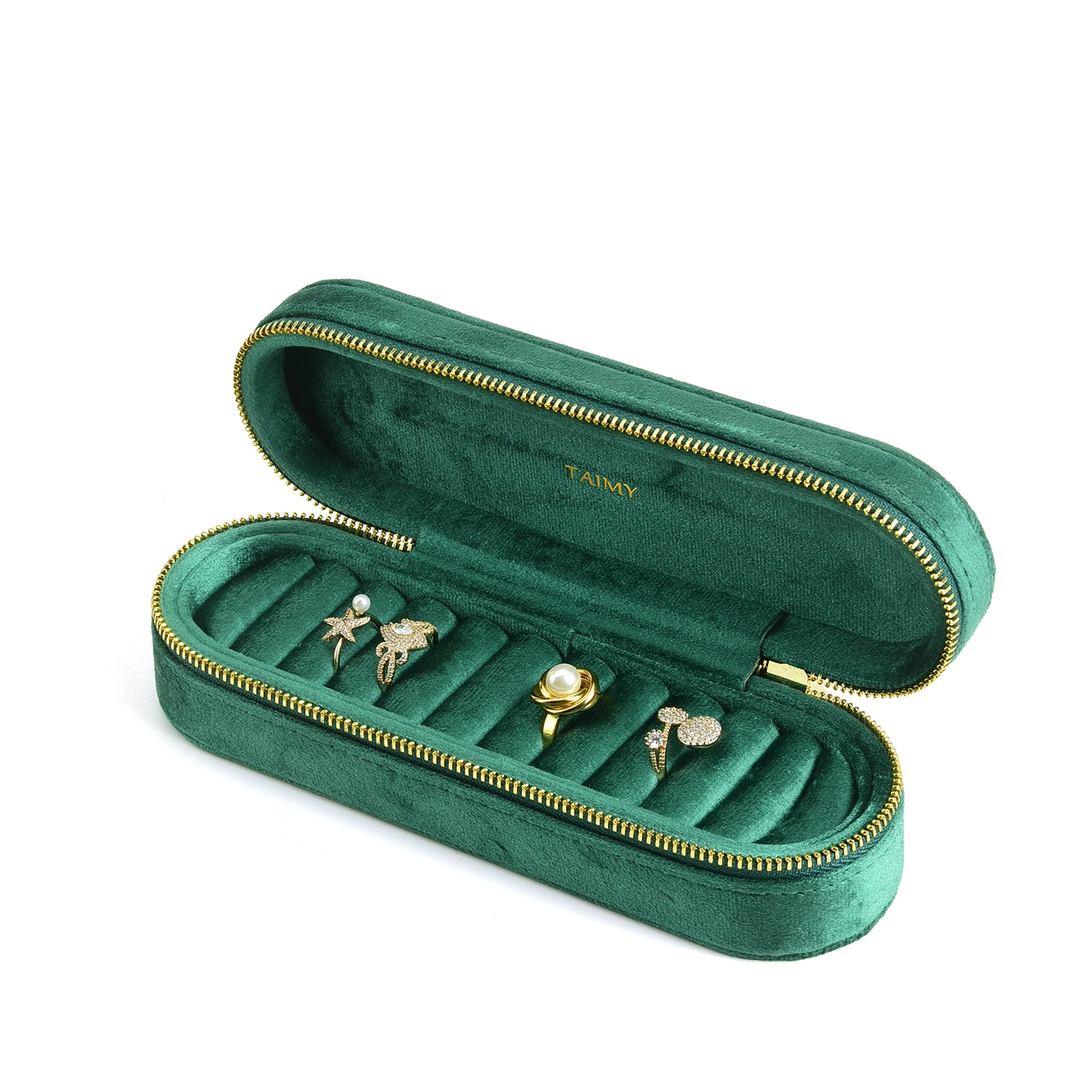 

Zipper Ring Storage Box Ring Display Tray High Quality Velvet Jewelry Tray Ring Box for Women