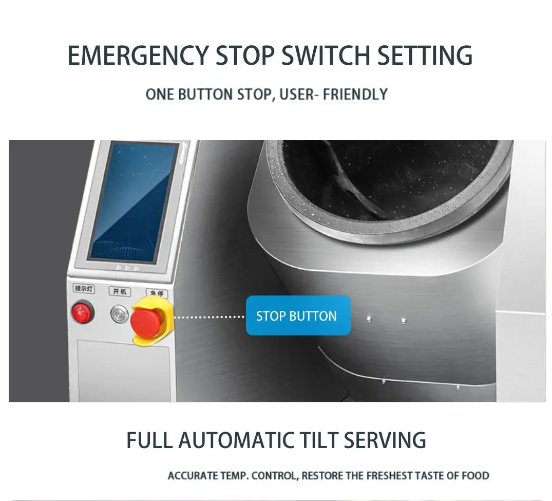 Macchina da cucina a tamburo grande Forniture per mensa Catering Snack bar Touch screen Robot da cucina intelligente