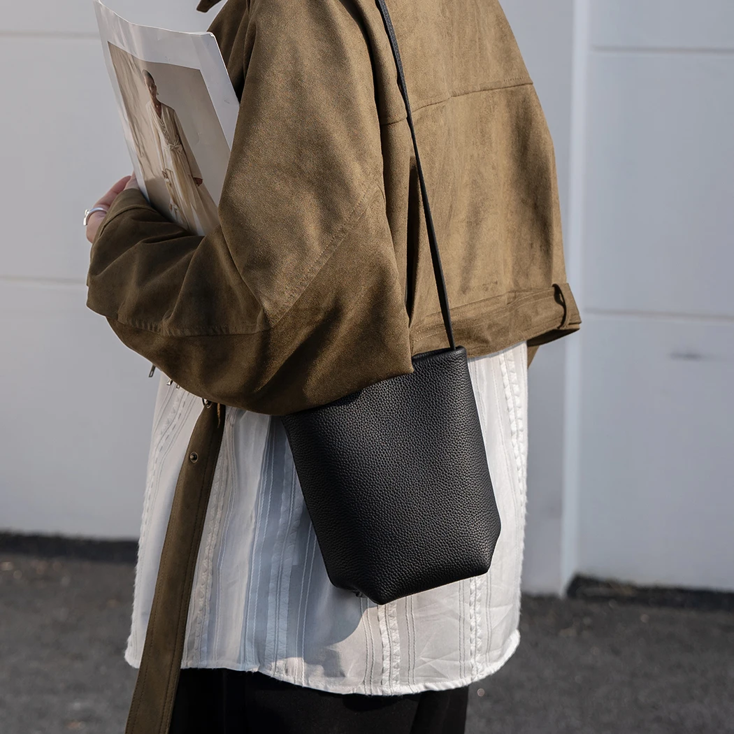 MEMDY 2026 Small Mini Bag New Women's Bucket Bags Light Minimalist Bucket Bag Slim Strap Crossbody Shoulder Bag for Daily