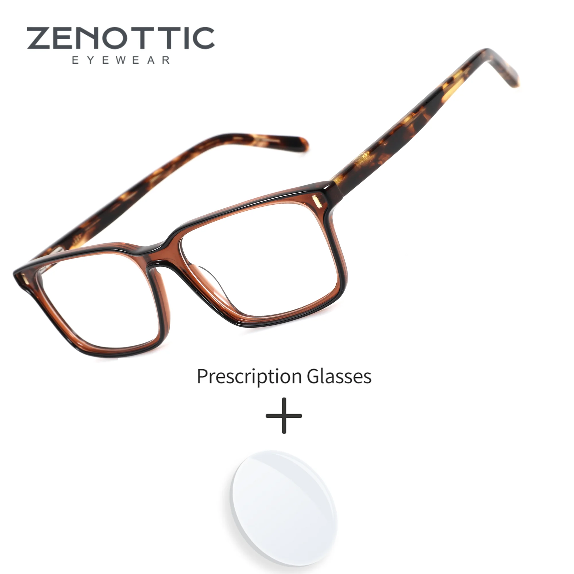 ZENOTTIC – lunettes rectangulaires ultralégères en acétate pour femmes, verres optiques sur ordonnance, blocage de la lumière bleue, lunettes multifocales progressives