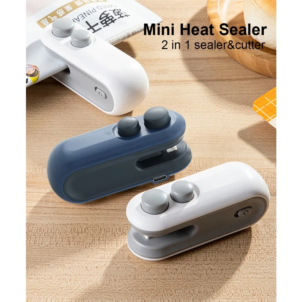 Mini Handheld Heat Sealer, Portable Bag Sealing Machine for Plastic Food Bags, Package Sealer Clip