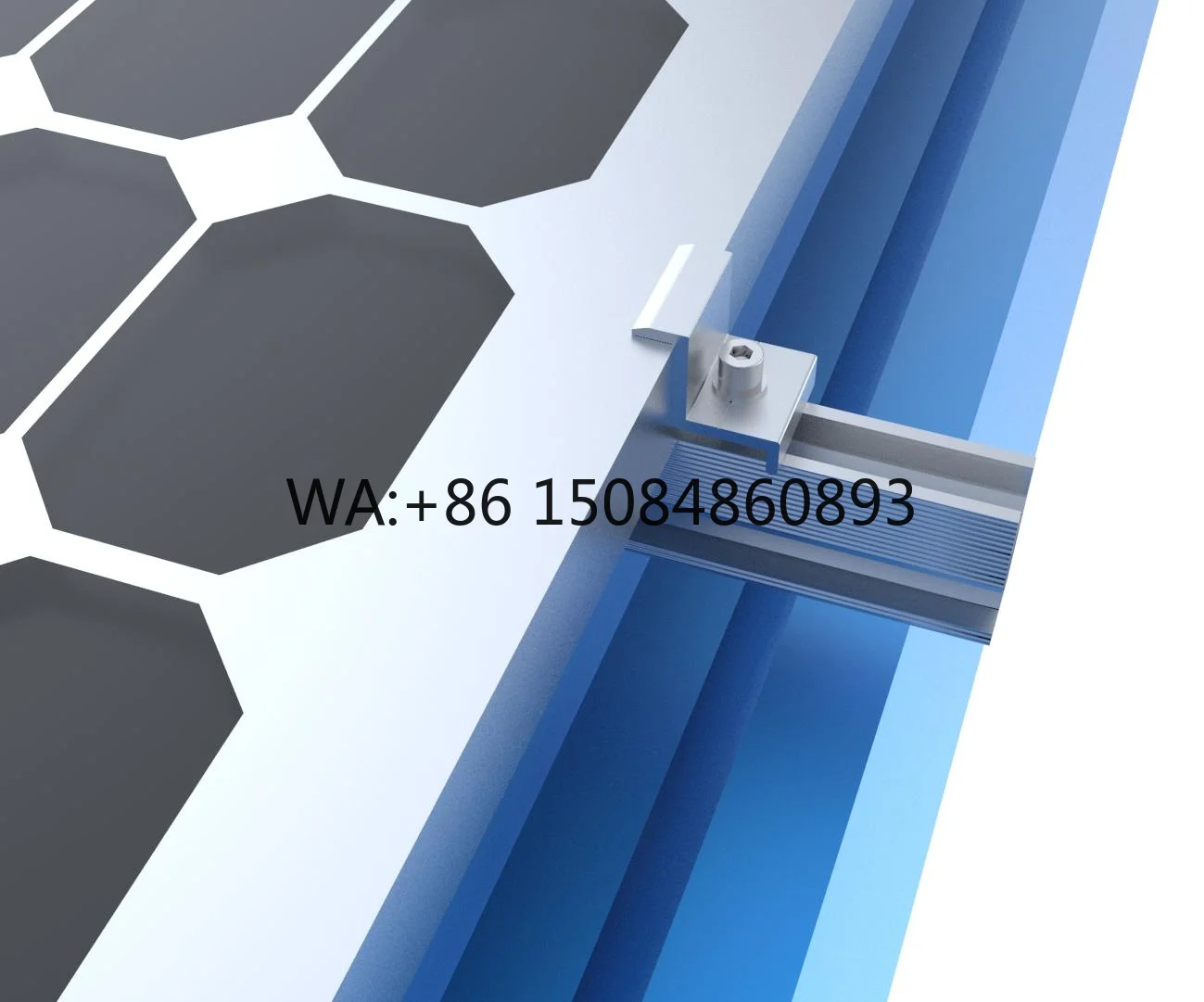 Aluminum PV End Clamp, core photovoltaic accessories, locking panel edge for stable rooftop solar panel mounting system assembly