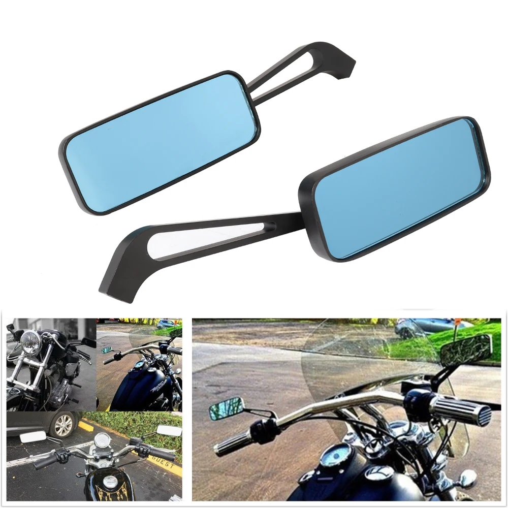 Rectangular Motorcycle Rear view Side Mirrors 8mm 10mm for Harley Honda Yamaha Kawasaki Street Sports Bike Chopper Cruiser