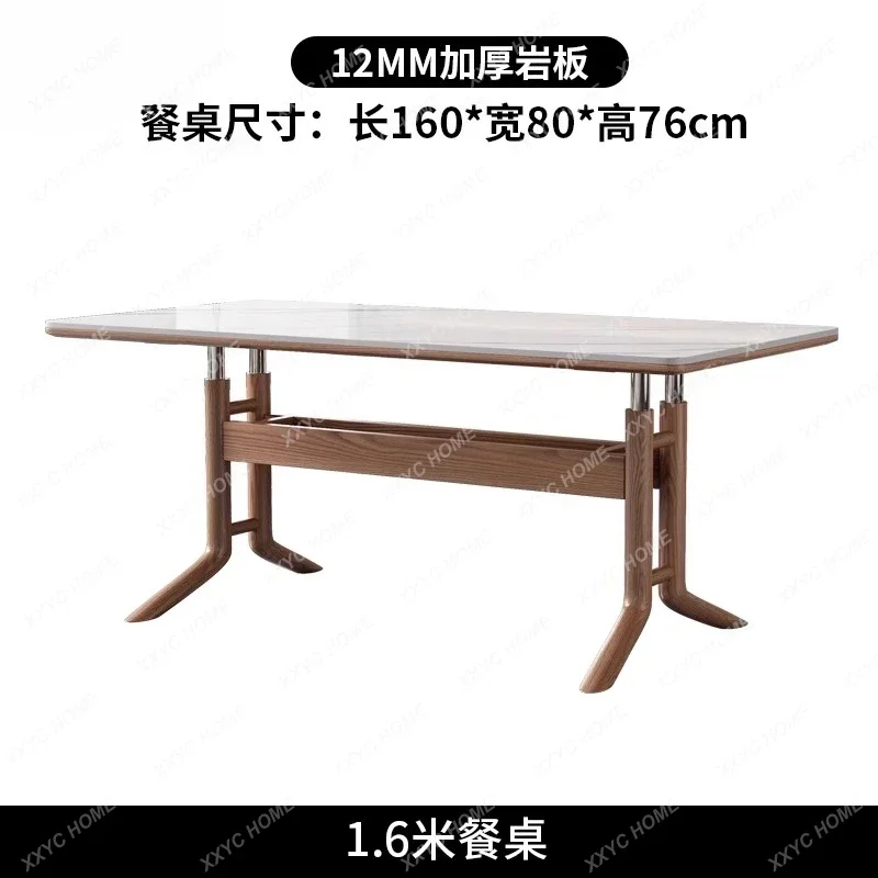 Solid wood slate dining table  living room household ash wood modern rectangular dining table