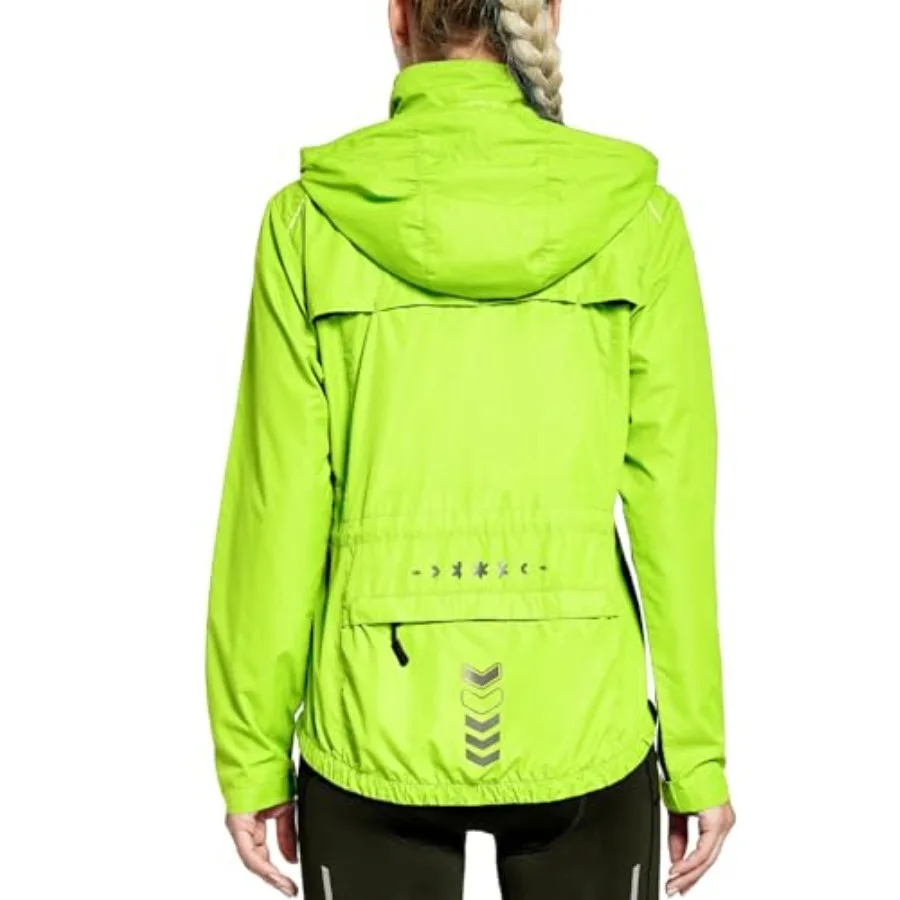

Women's Cycling Running Jackets Lightweight Windproof Bike Windbreaker Reflective with Hooded