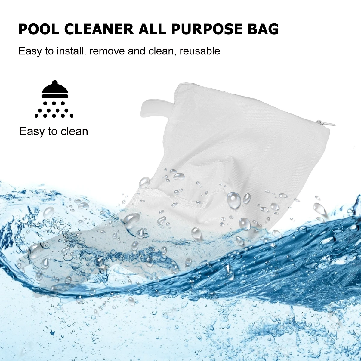 

Pool Filter Bag Replacement Mesh Cleaner for 360 380 Large Capacity Reusable Zippered Leaf Vacuum Parts Pool Cleaner