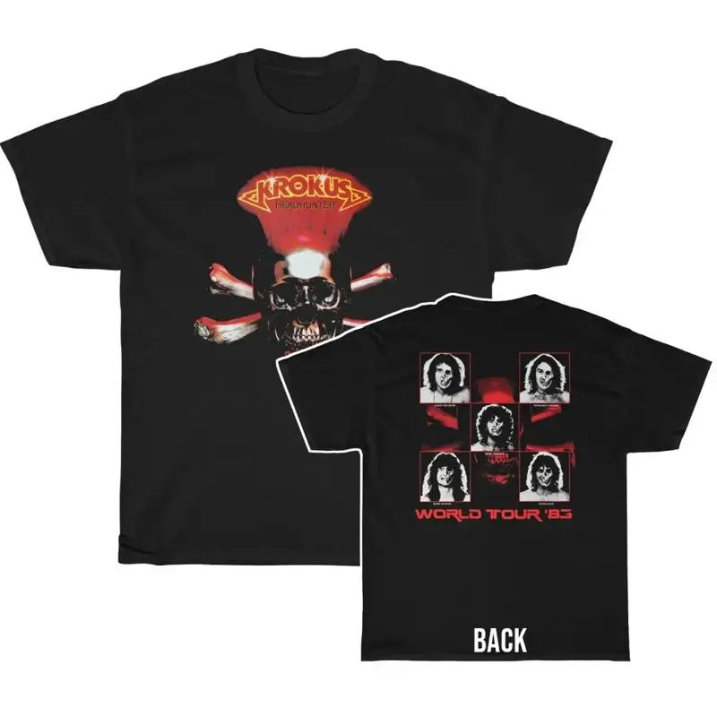 Camiseta Krokus 1989 Headhunter Tour dupla face